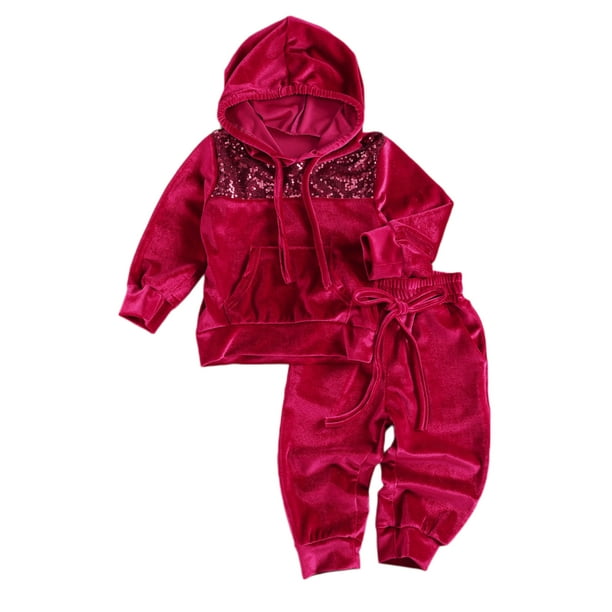 Infant Toddlers Hooded Sweatshirt Tops Trousers Xmas Tracksuit Outfits Winter
